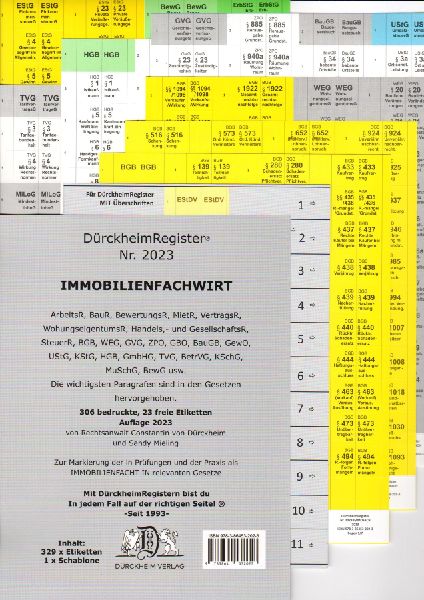 DürckheimRegister® IMMOBILIENFACHWIRT Griffregister (2023)