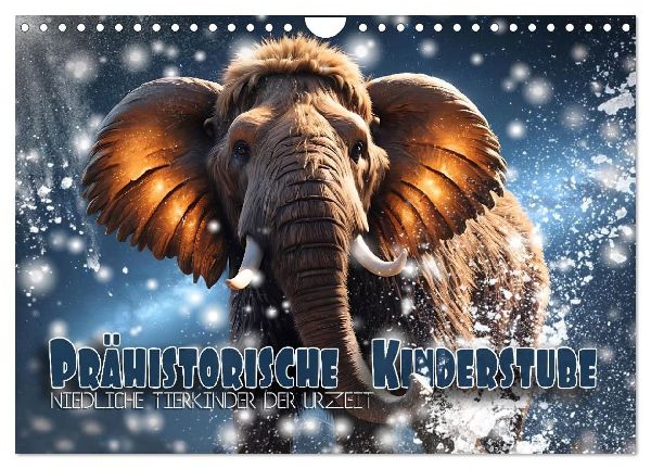 Prähistorische Kinderstube - niedliche Tierkinder der Urzeit (Wandkalender 2027 DIN A4 quer), CALVENDO Monatskalender