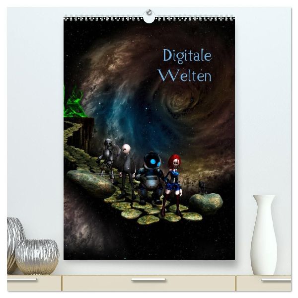 Digitale Welten (hochwertiger Premium Wandkalender 2026 DIN A2 hoch), Kunstdruck in Hochglanz