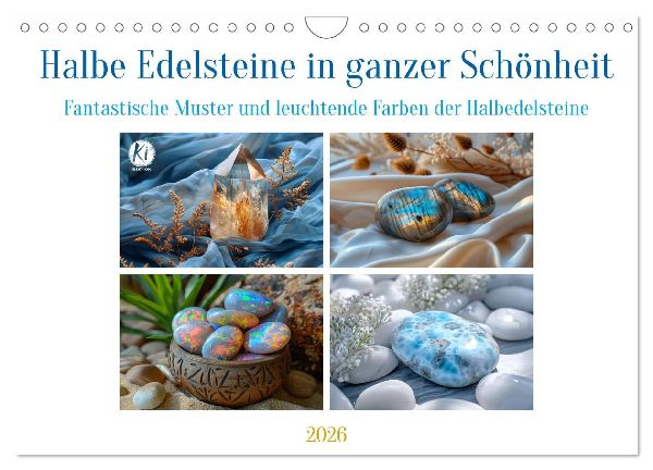 Halbe Edelsteine in ganzer Schönheit (Wandkalender 2026 DIN A4 quer), CALVENDO Monatskalender