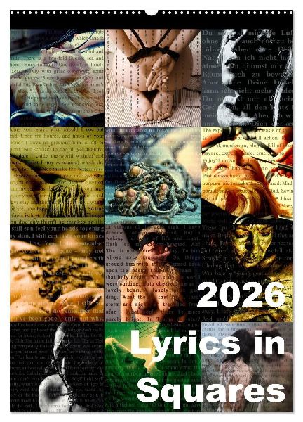 Lyrics In Squares (Wandkalender 2026 DIN A2 hoch), CALVENDO Monatskalender