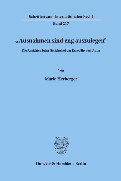 "Ausnahmen sind eng auszulegen'.