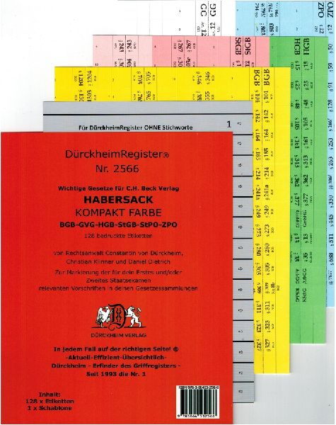 DürckheimRegister® Griffregister Nr. 2566 - Habersack Kompakt Farbe