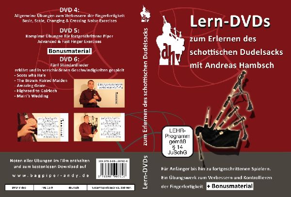 Dudelsack Lern DVDs - wichtige Übungen und die ersten Lieder
