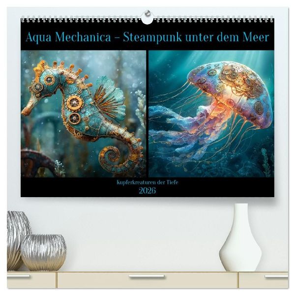 Aqua Mechanica - Steampunk unter dem Meer (hochwertiger Premium Wandkalender 2026 DIN A2 quer), Kunstdruck in Hochglanz