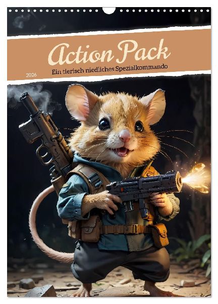 Action Pack - Ein tierisch niedliches Spezialkommando (Wandkalender 2026 DIN A3 hoch), CALVENDO Monatskalender