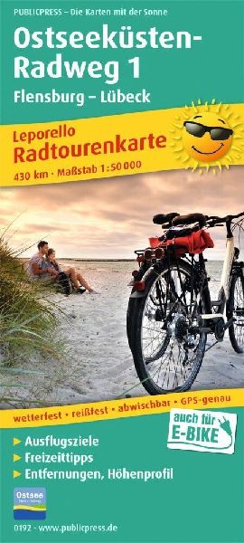 Ostseeküsten-Radweg 1. Flensburg - Lübeck 1 : 50 000