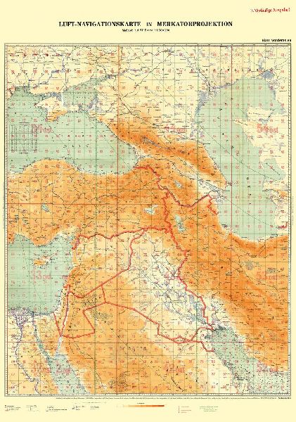 LUFTKRIEG - Luft-Navigationskarte: Vorderasien 1940 (Plano)