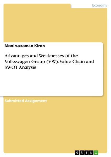 Advantages and Weaknesses of the Volkswagen Group (VW). Value Chain and SWOT Analysis