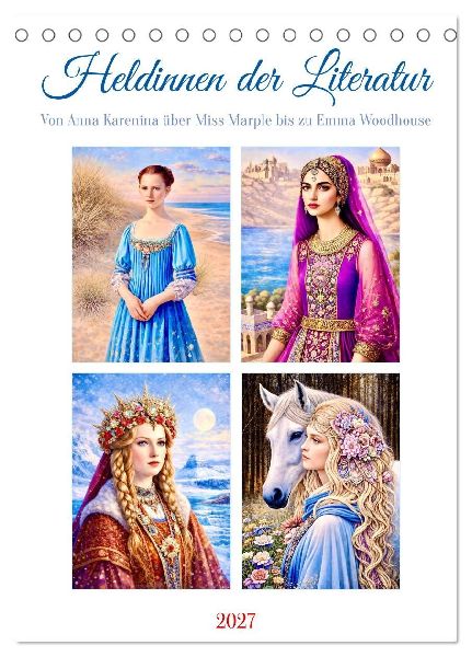 Heldinnen der Literatur (Tischkalender 2027 DIN A5 hoch), CALVENDO Monatskalender