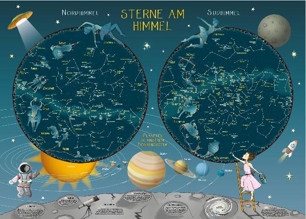 Sterne am Himmel Sternenkarte für Grundschüler