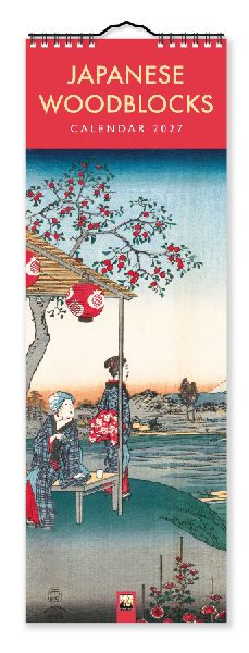Japanese Woodblocks - Japanische Holzschnitte - Slimline-Kalender 2027 - Original Flame Tree Publishing-Kalender Slimeline [Kalender]